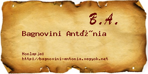 Bagnovini Antónia névjegykártya